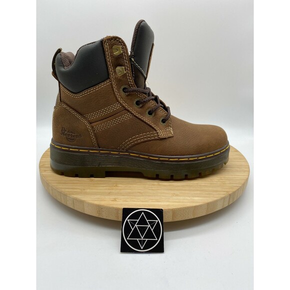 Dr. Martens Work Boots Brown Gabion Whiskey Leather Heavy Duty Mens 6 Womens 7 - Picture 1 of 12